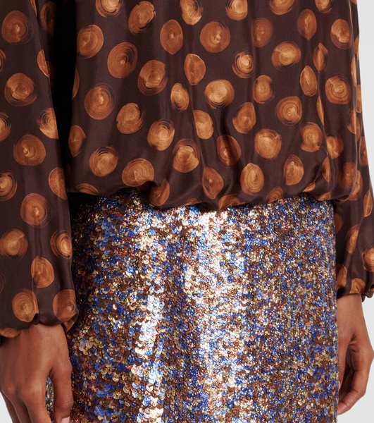 Printed satin blouse