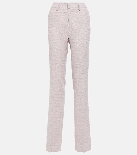 Sequined mid-rise straight pants