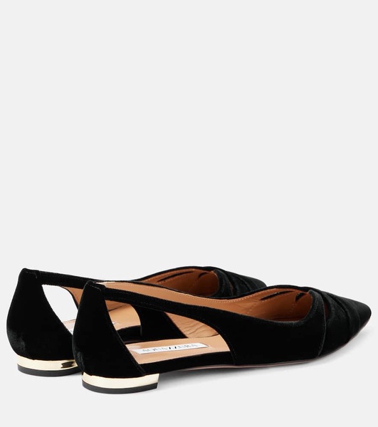 Moves cutout velvet ballet flats