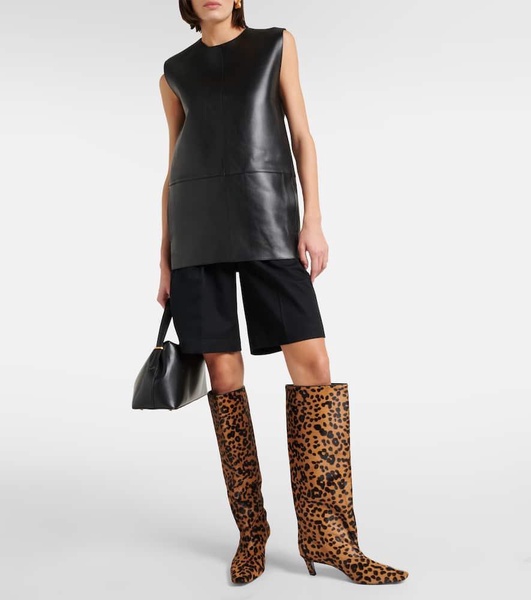 Wide Shaft calf hair knee-high boots