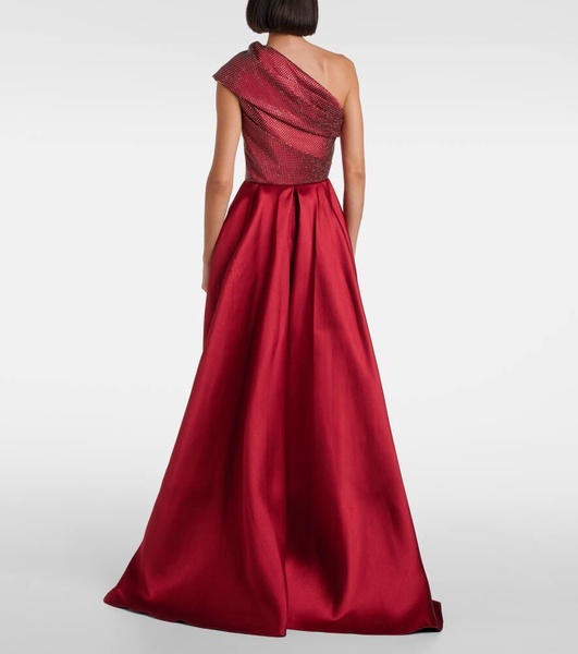 Alba embellished draped satin gown