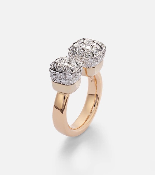 Nudo 18kt rose and white gold ring with diamonds