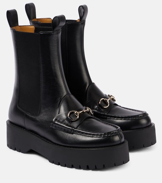 Horsebit leather Chelsea boots