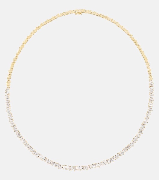 18kt gold tennis necklace with diamonds