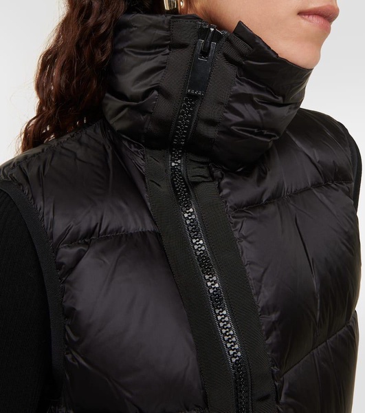 Asymmetric quilted down vest