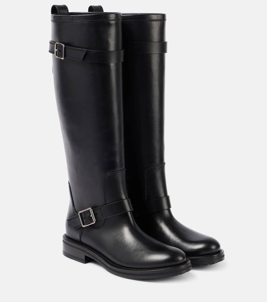 River leather biker boots