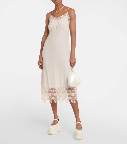 Crepe de chine slip dress