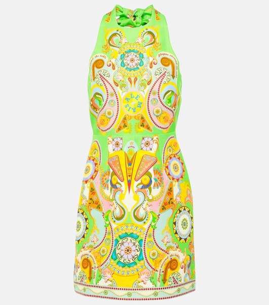 Pinball printed linen and silk minidress