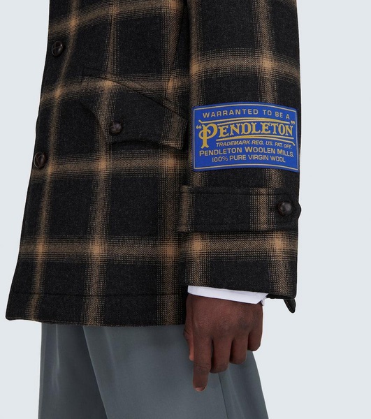 x Pendleton checked wool coat