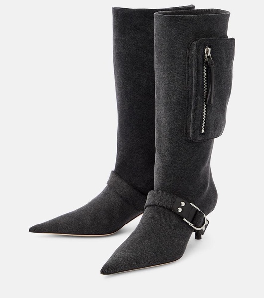 Jeanne denim knee-high boots 