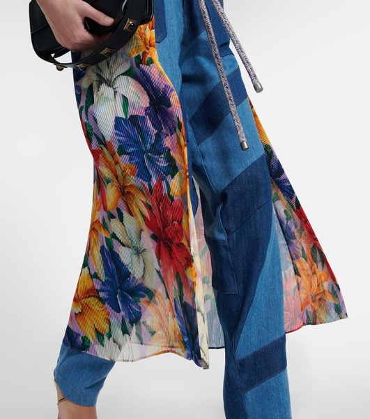 Pleated floral coat