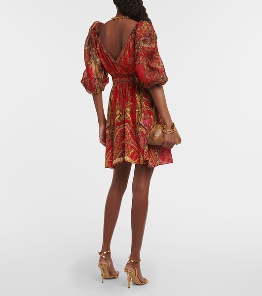 Printed silk minidress