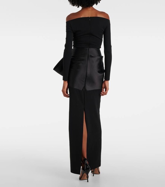 Kori off-shoulder bow-detail gown