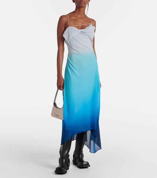 Delara ombré chiffon midi dress