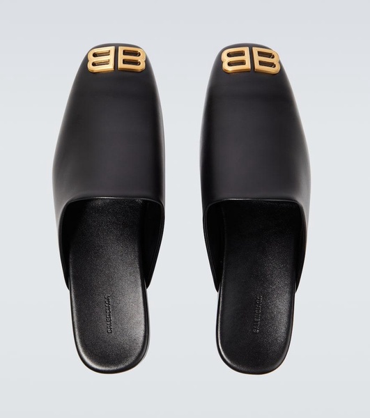 Cosy BB-embellished leather mules