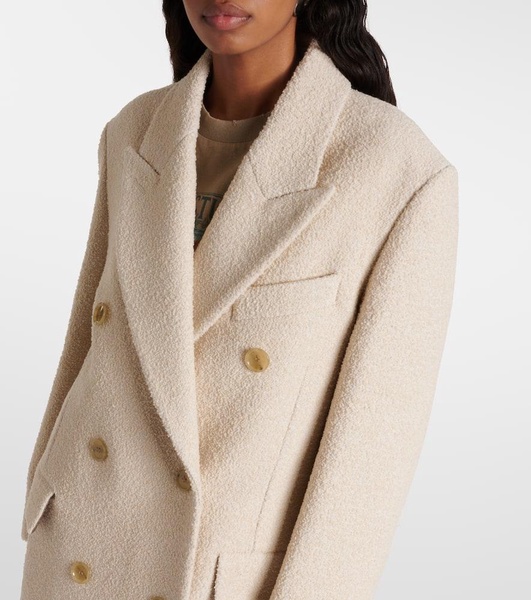 Double-breasted wool-blend coat