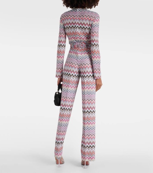 Printed Lamé Jumpsuit