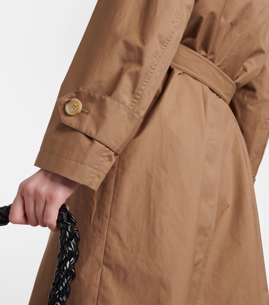 Cotton-blend twill trench coat