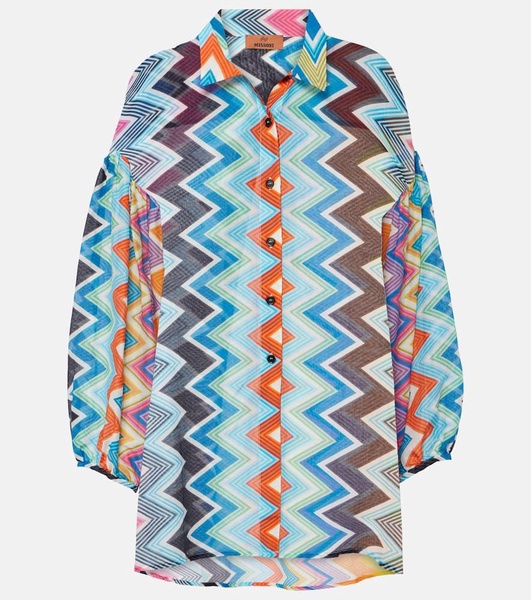 Zig Zag cotton and silk shirt