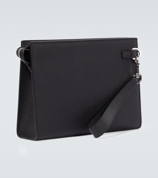 Logo-Embellished Full-Grain Leather Pouch