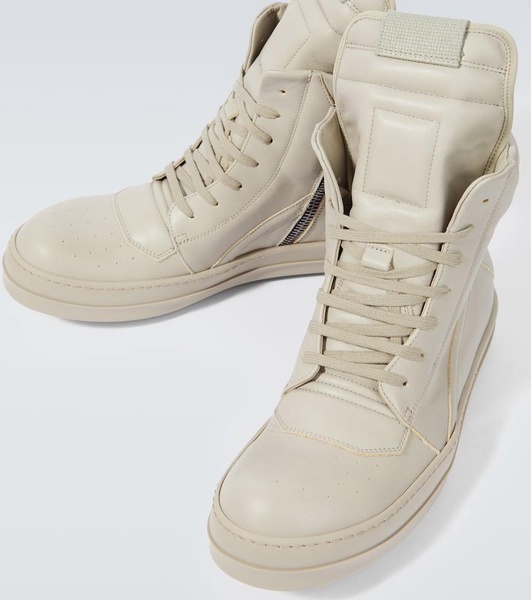 Rick Owens Leather Geobasket Sneakers