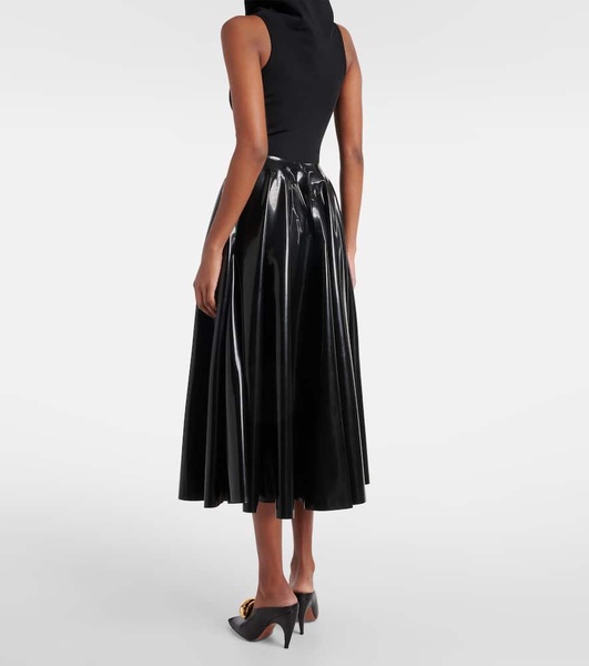 Latex midi skirt