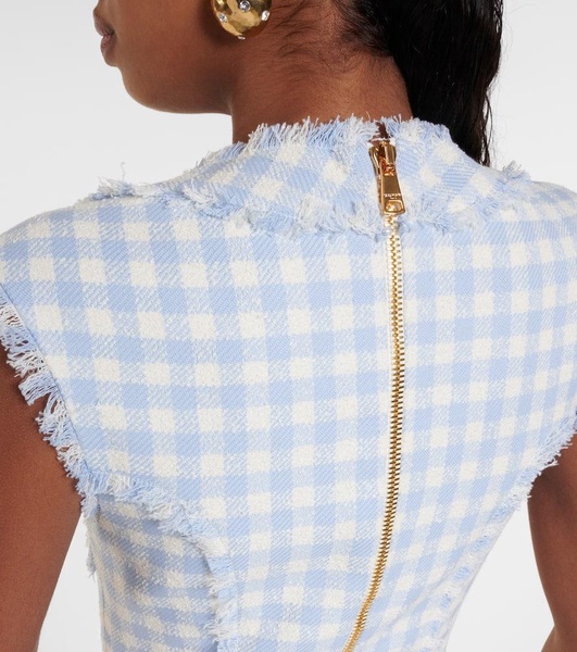 Gingham tweed minidress