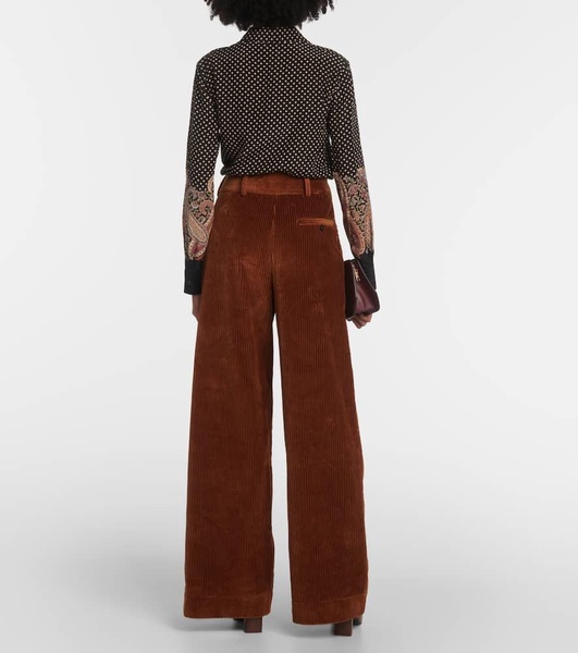 Cotton corduroy wide pants