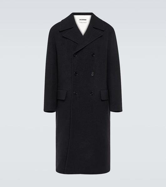 Double-breasted oversized wool coat