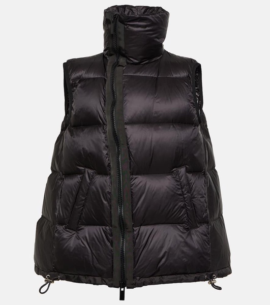 Asymmetric quilted down vest