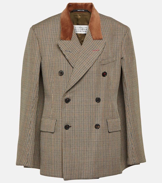 Houndstooth wool blazer