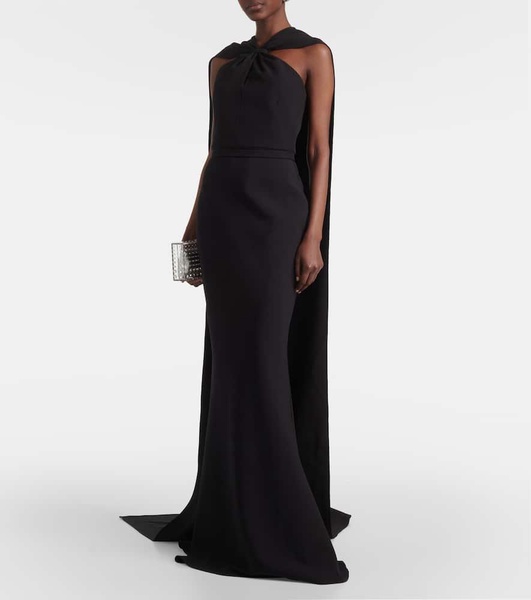 Lilien caped crepe gown