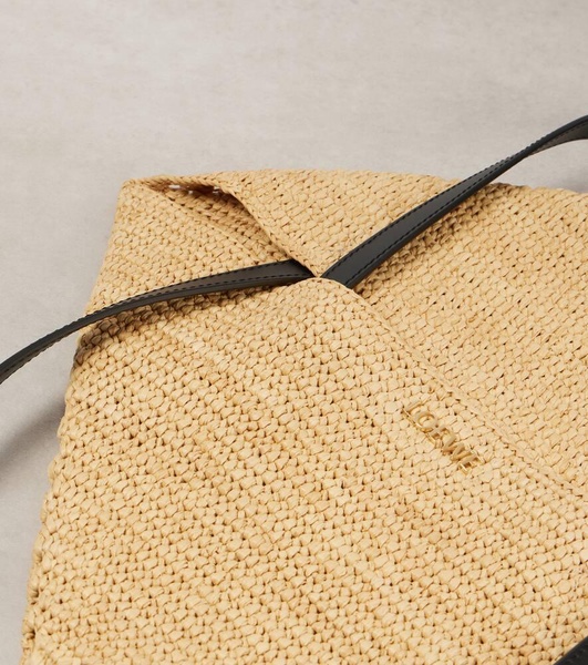 Paula's Ibiza Puzzle Fold raffia tote bag