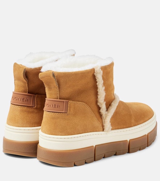 Shearling-lined suede ankle boots