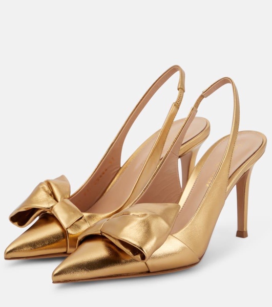 Safira metallic leather slingback pumps