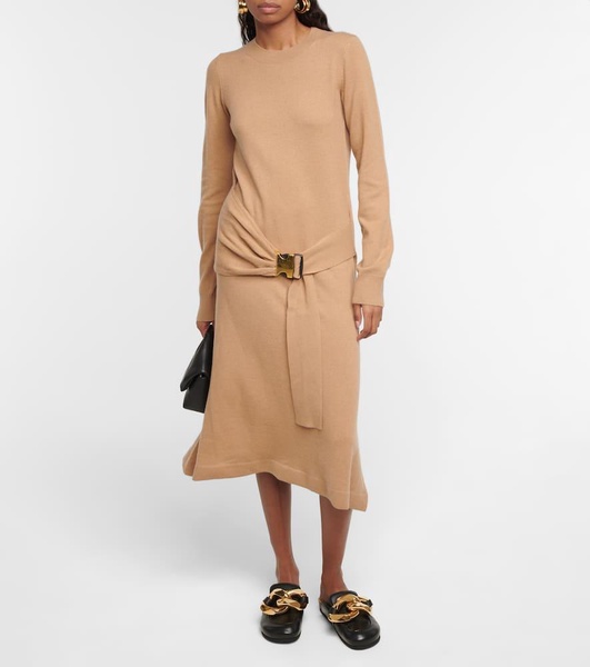 Bucked wool midi dress