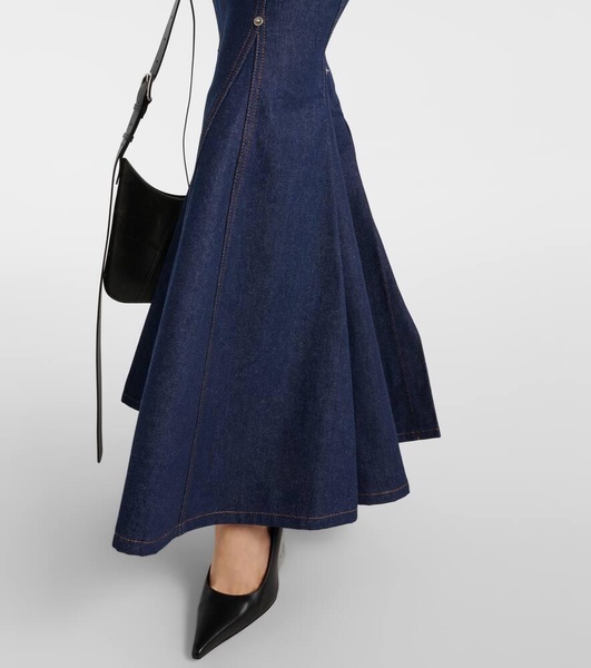 High-rise cotton maxi skirt