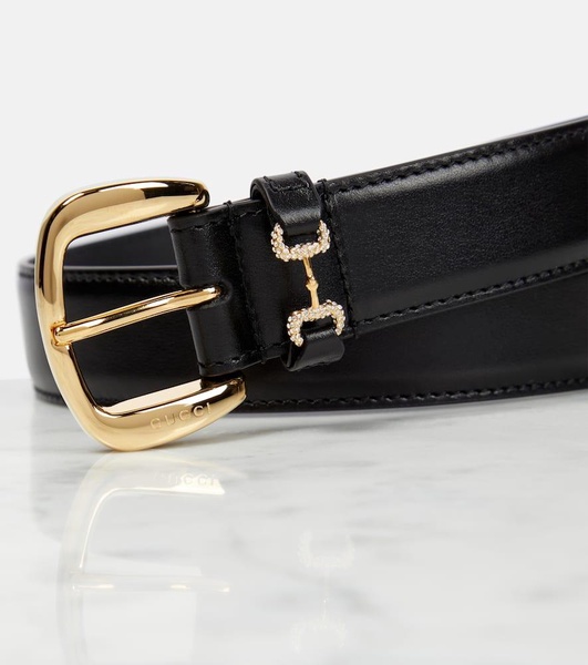 Horsebit leather belt