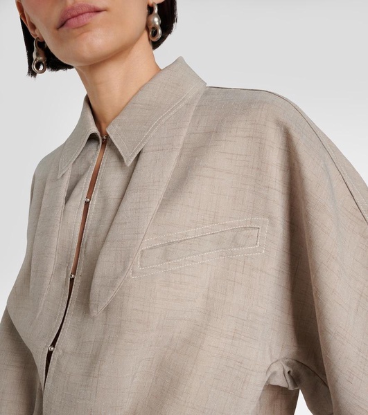 Tie-neck blouson