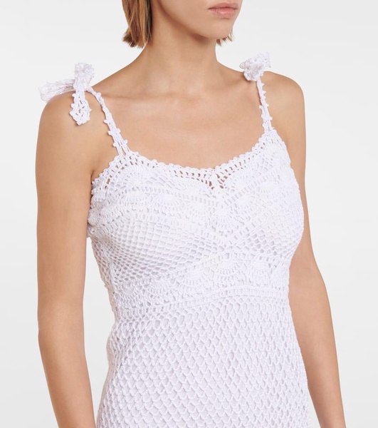 Elizabeth cotton crocheted minidress