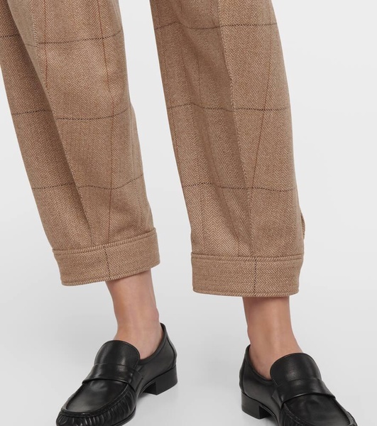 Aniston high-rise tapered cashmere pants