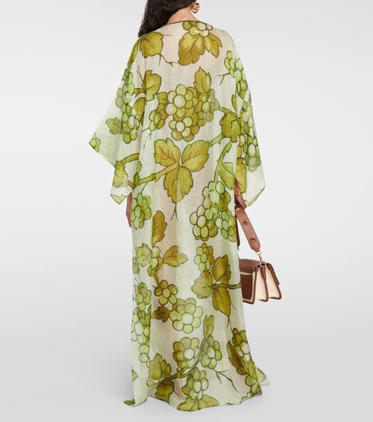 Printed silk kaftan