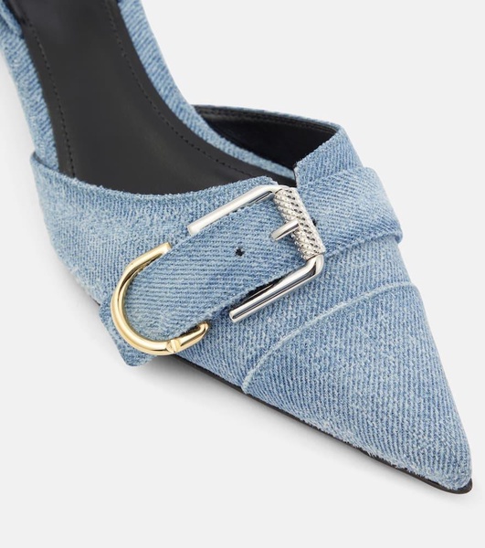 Voyou denim slingback pumps