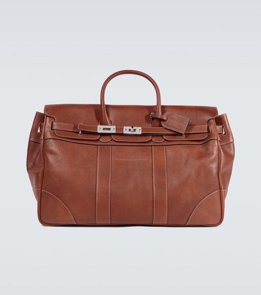 Leather duffel bag