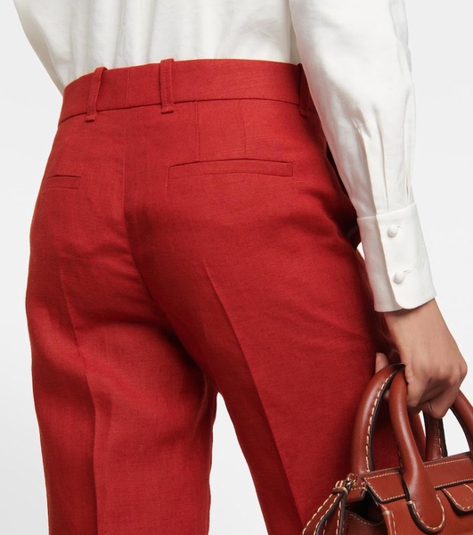 High-rise flared linen pants