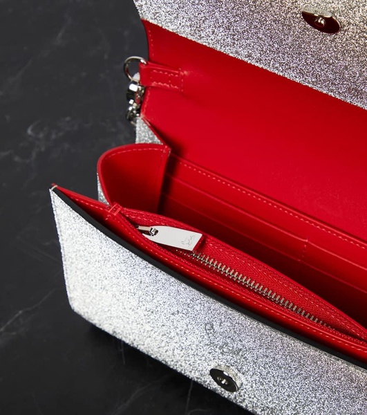 Loubi54 glitter leather clutch