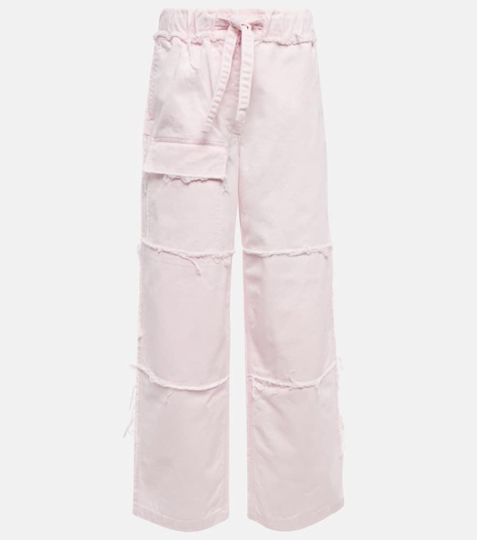 High-rise denim cargo pants