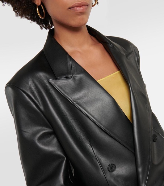 Faux leather blazer