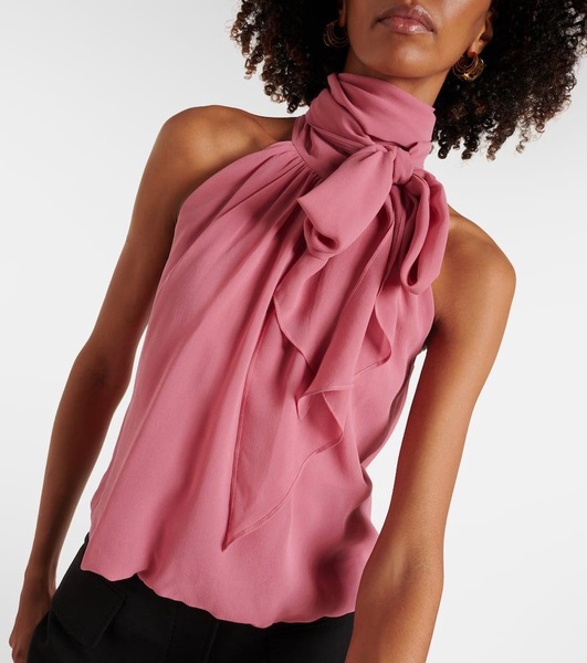 Fiore halterneck silk top