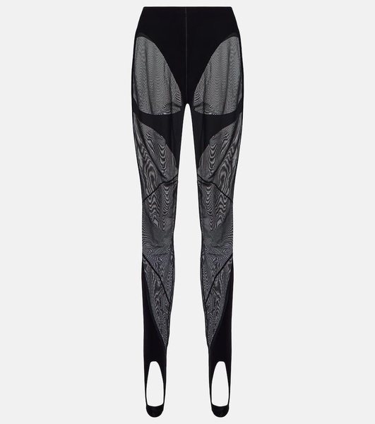 x Mugler Flock Shaping paneled stirrup leggings